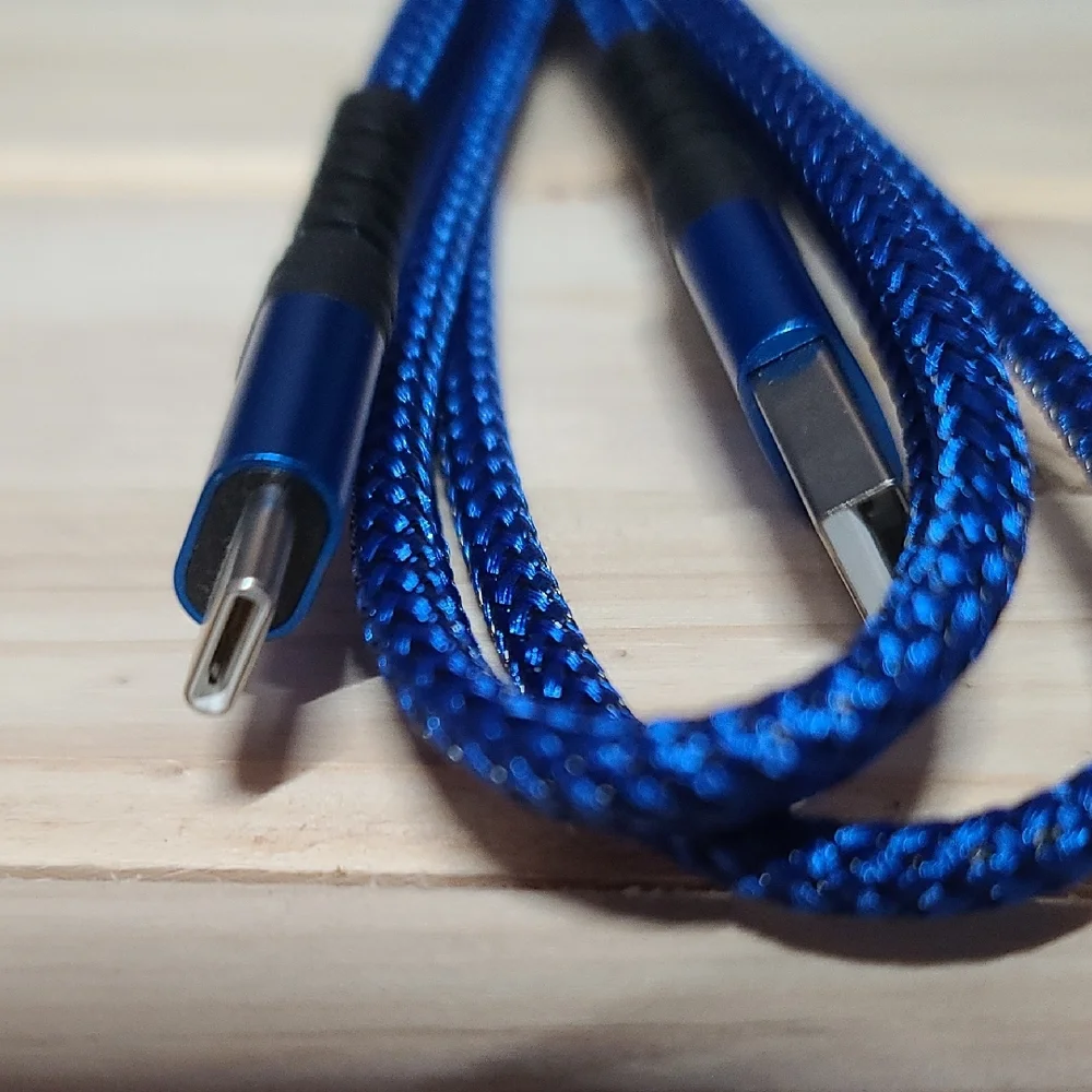 Blue Braided USB To USB C Charging Cable NWOT